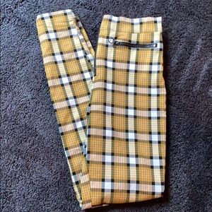 BRAND NEW YELLOW PLAID PANTS